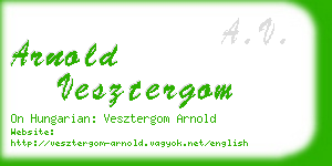 arnold vesztergom business card